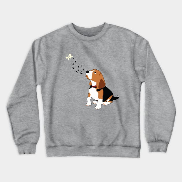 Daydreaming Beagle Puppy Crewneck Sweatshirt by Dearly Mu